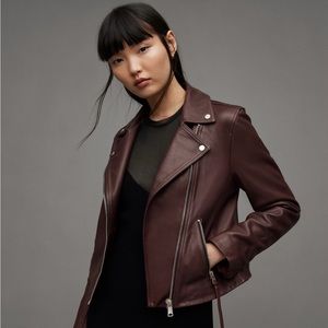 All Saints Dalby Leather Biker Jacket Size 0